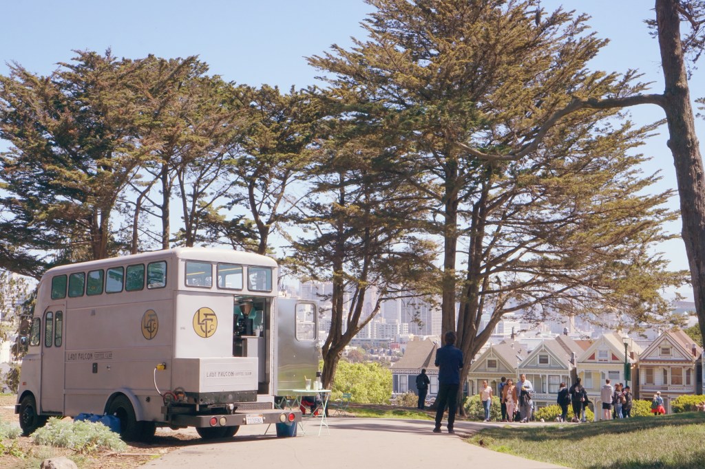 Lady Falcon Coffee Truck Alamo Square Park Painted Ladies San Francisco Emme Hope Slow Blog